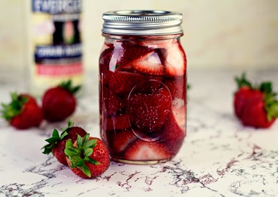 Strawberry Lemonade Summer Punch with Homemade Strawberry Schnapps
